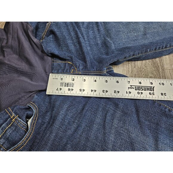 (3/$35) Old Navy Maternity Jeans Women 6 Denim Full Belly Panel Cropped Straight - Picture 10 of 11